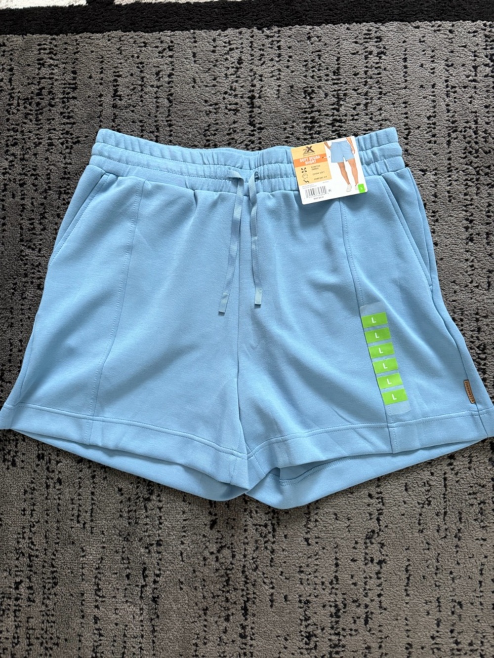 ZeroXposur Light Blue Women's Athletic Drawstring Shorts SzL NWT